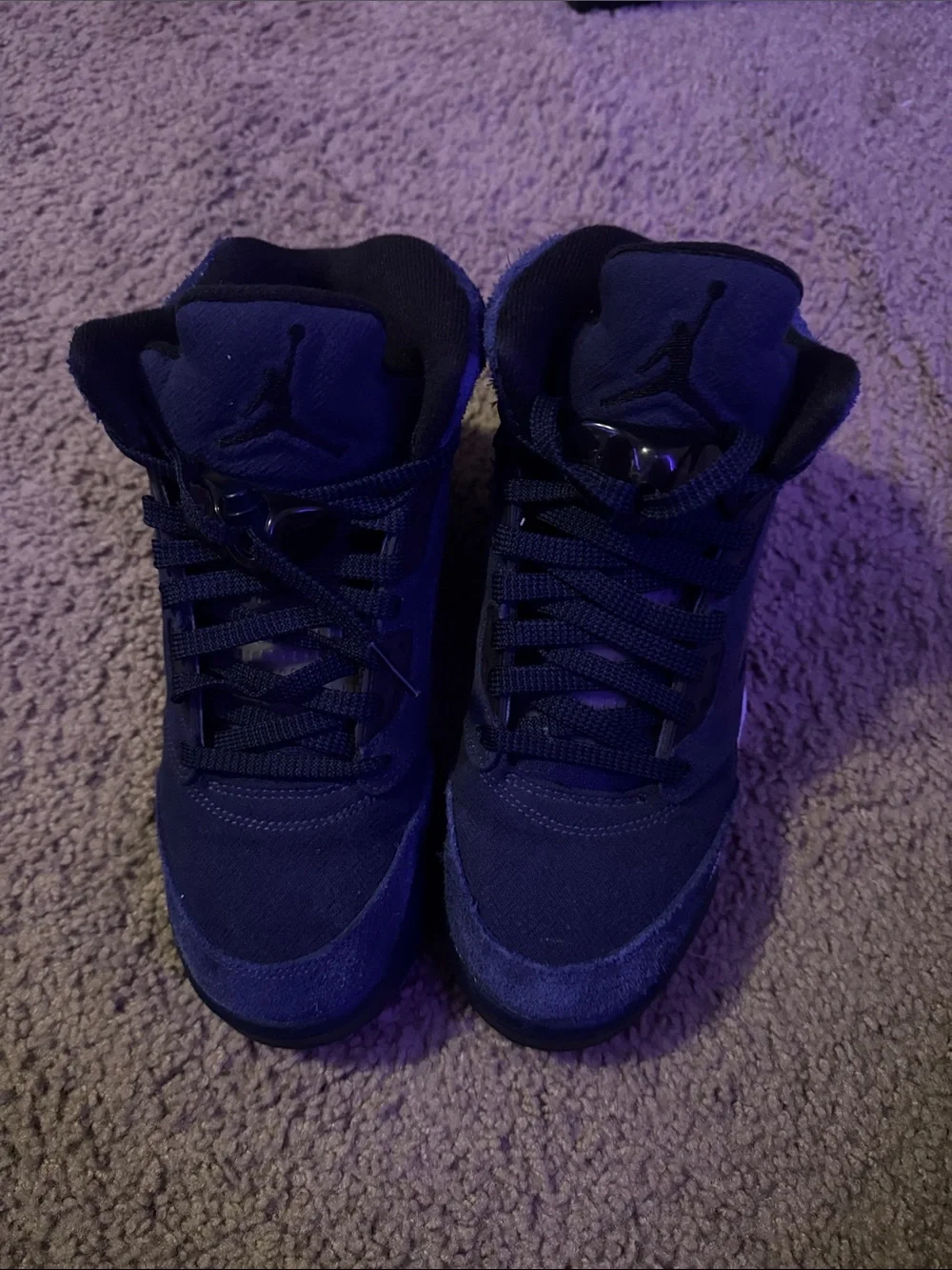 Jordan Men's Deep Navy High-Top Sneakers. Size:6